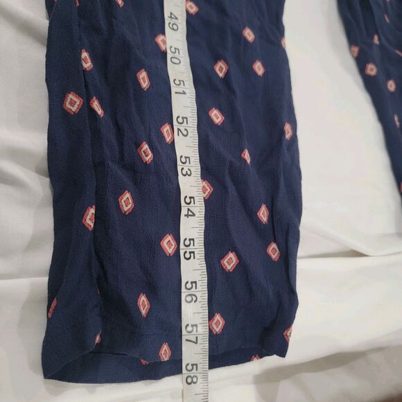 Lucky Brand Womens Jumpsuit Size 2X Boho Navy Blue Aztec - Picture 7 of 8